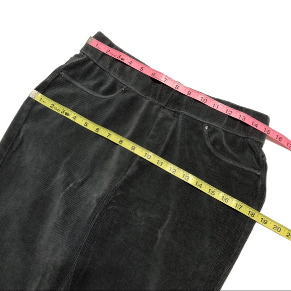 Charcoal Gray Ribbed Velvet High Waist Leggings - Picture 4 of 7